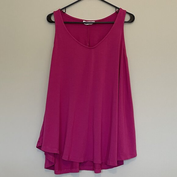 MAT Basics Casual Tank Yoga Workout Round Neck Sleeveless Deep Pink Plus… - Picture 1 of 5